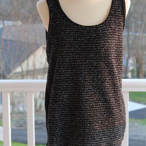Black and Silver Tank Top - Size L
